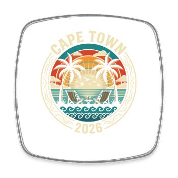 Cape Town 2026 Beach idyll - Square fridge magnet - white - Front