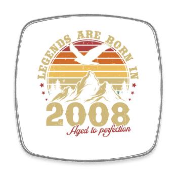 Legends Will Be 2008 Vintage Birthday Gift - Square fridge magnet - white - Front