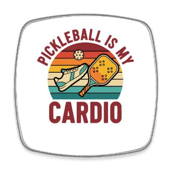 Pickleball ist mein lustiger Cardio-Pickleball-Spieler - Viereckiger Kühlschrankmagnet - Weiß - Vorne