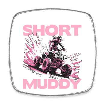 Quad ATV Woman Girl Four Wheeler - Viereckiger Kühlschrankmagnet - Weiß - Vorne