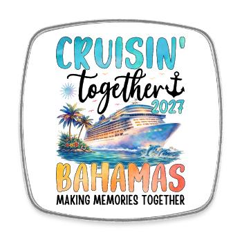 Cruisin Together Bahamas 2027 - Magnet carré - blanc - Devant