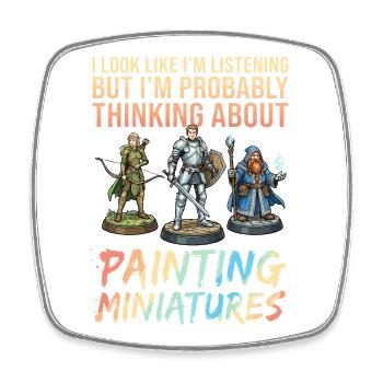Thinkers painting miniatures - Square fridge magnet - white - Front
