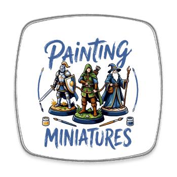 I prefer to paint miniatures - Square fridge magnet - white - Front