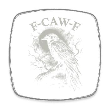 F-Caw-F Crow Raven Dark Gothic Humor Funny Goth - Square fridge magnet - white - Front
