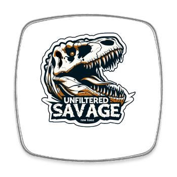 Ungefilterter Savage Rex Schädel-Tee - Viereckiger Kühlschrankmagnet - Weiß - Vorne