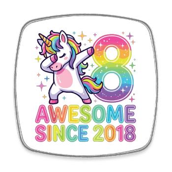 Einhorn Regenbogen Acht Design - Viereckiger Kühlschrankmagnet - Weiß - Vorne