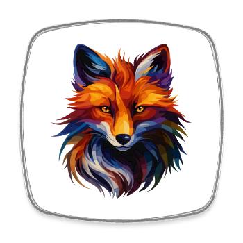 Colorful Fox Polygon Art – Modern Animal Design - Viereckiger Kühlschrankmagnet - Weiß - Vorne