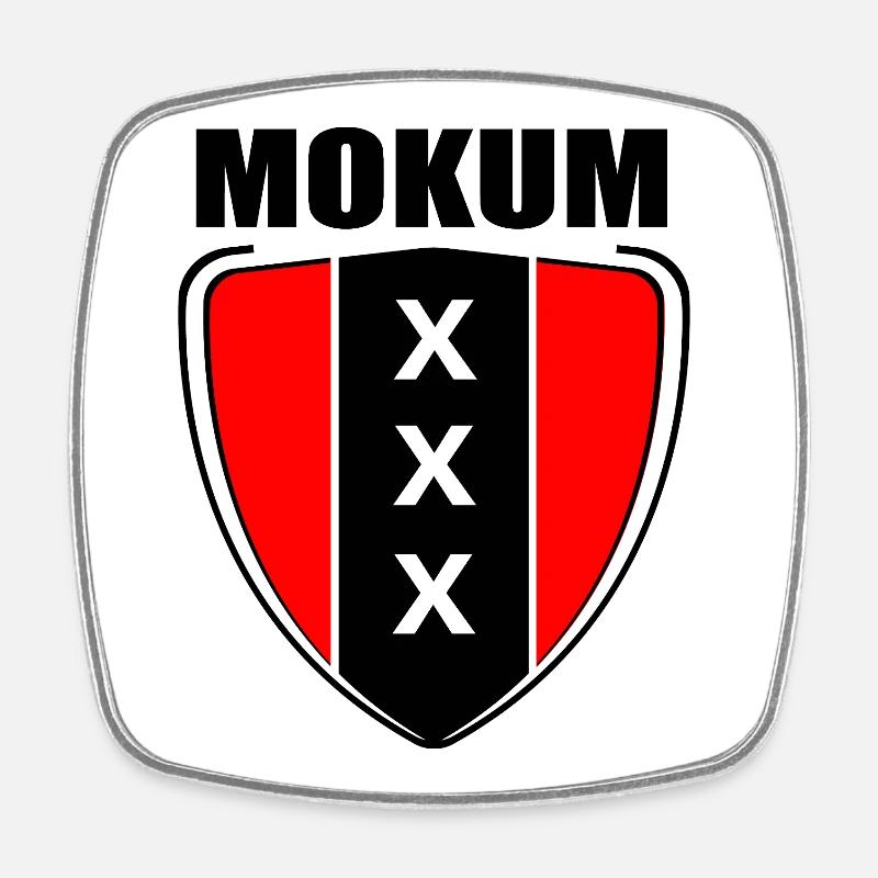 Mokum Badge 2 - Square fridge magnet - white