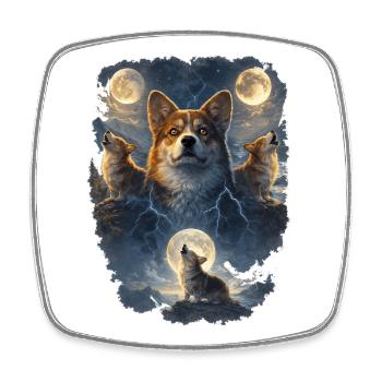 Dreimonde Corgi. - Viereckiger Kühlschrankmagnet - Weiß - Vorne