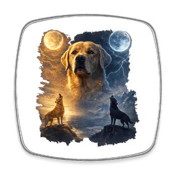 Moon Guardian Labrador Retriever - Square fridge magnet - white - Front