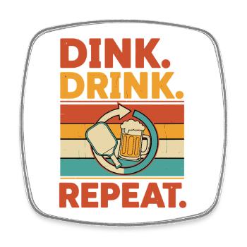 Pickleball Dink Drink Repeat Joueur drôle - Magnet carré - blanc - Devant