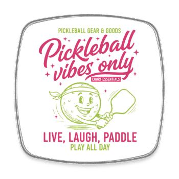 Pickleball Vibes Only Funny Player Love Pickleball - Square fridge magnet - white - Front