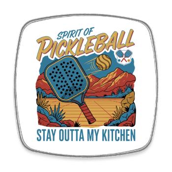 Pickleball Spirit Of Pickleball Stay Outta My - Magnet carré - blanc - Devant