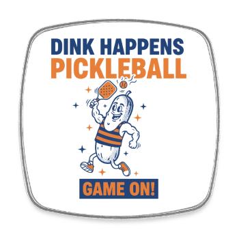 Pickleball-Dink passiert ein lustiges Spielerspiel - Viereckiger Kühlschrankmagnet - Weiß - Vorne