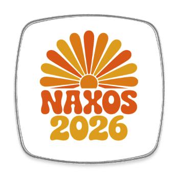 Naxos Sonnenuntergang 2026 - Viereckiger Kühlschrankmagnet - Weiß - Vorne