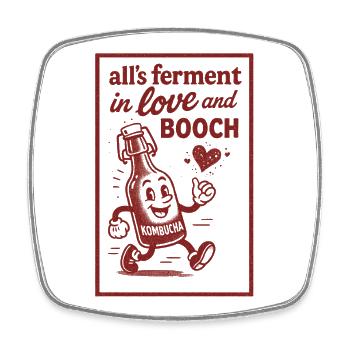 Alles fermentiert in Liebe | Kombucha Humor - Viereckiger Kühlschrankmagnet - Weiß - Vorne