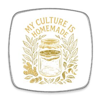 Hausgemachte Kultur | Kombucha Fermentation - Viereckiger Kühlschrankmagnet - Weiß - Vorne