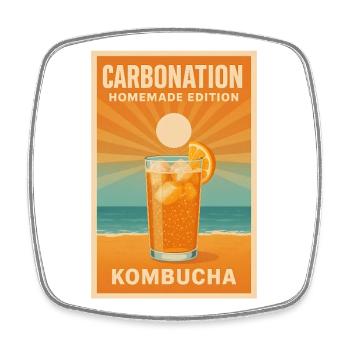 Selbstgemachter Sprudel | Kombucha DIY - Viereckiger Kühlschrankmagnet - Weiß - Vorne