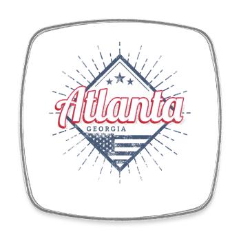 Atlanta in Georgia United States USA Souvenir - Square fridge magnet - white - Front