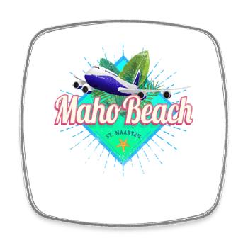 St. Maarten Flugzeug Karibik Vintage Souvenir - Viereckiger Kühlschrankmagnet - Weiß - Vorne