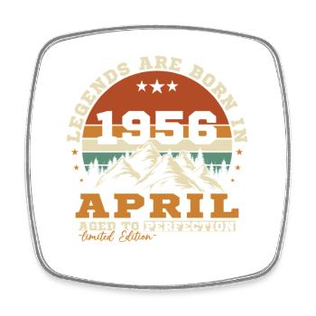 Avril 1956 Vintage Cadeau D'anniversaire - Magnet carré - blanc - Devant