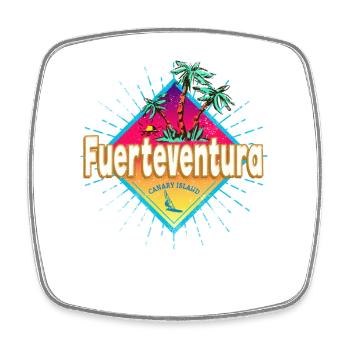 Fuerteventura Surfer Kanarische Inseln Souvenir - Viereckiger Kühlschrankmagnet - Weiß - Vorne