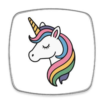Fille Licorne - Magnet carré - blanc - Devant