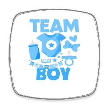 Révélation du sexe de la Team Boy Baby Shower Bleu - Magnet carré - blanc - Devant