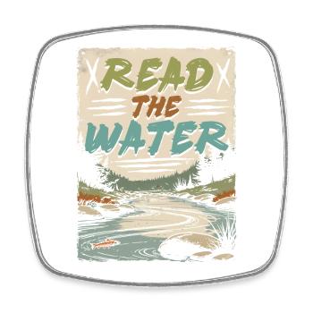 Fly Fishing Fly Angler Read The Water - Square fridge magnet - white - Front