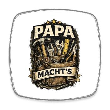 Le motif de l’outil de Papa Power dans le style vintage - Magnet carré - blanc - Devant