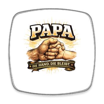 Papa die Hand die bleibt Vater Kind Stärke - Viereckiger Kühlschrankmagnet - Weiß - Vorne