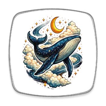 Celestial Whale in the Clouds - Square fridge magnet - white - Front