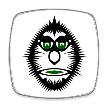 Illustration de visage de chat Visage de chat - Magnet carré - blanc - Devant