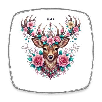 T-shirt de cerf Chemise traditionnelle féminine Chemise traditionnelle - Magnet carré - blanc - Devant
