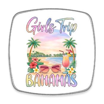 Voyage des filles aux Bahamas - Magnet carré - blanc - Devant