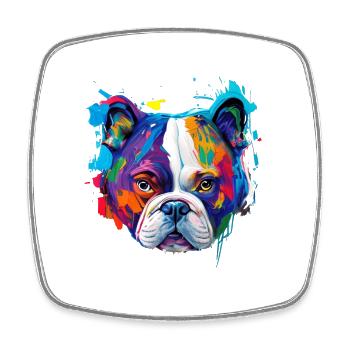 Caniche coloré amour Pop Art Amour des chiens - Magnet carré - blanc - Devant