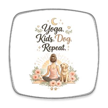 Yoga Kids Chien répète Maman drôle Maman - Magnet carré - blanc - Devant