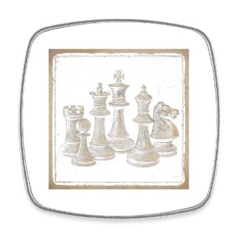 Vintage Schach Design für Schachliebhaber Klassisc - Viereckiger Kühlschrankmagnet - Weiß - Vorne