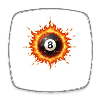 Black 8 Billiard Ball - Square fridge magnet - white - Front