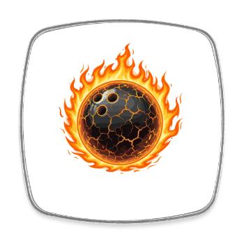 Lava Bowlingkugel - Viereckiger Kühlschrankmagnet - Weiß - Vorne