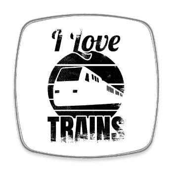 Railway lovers - Square fridge magnet - white - Front