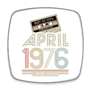 Best of April 1976 Cassette | Limited Edition - Square fridge magnet - white - Front