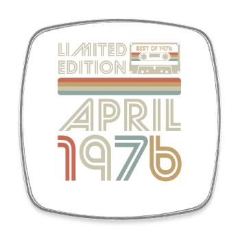 Best of April 1976 Cassette | Limited Edition - Square fridge magnet - white - Front