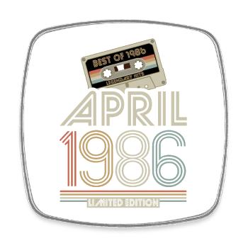 Meilleur d’avril 1986 cassette | Édition limitée - Magnet carré - blanc - Devant