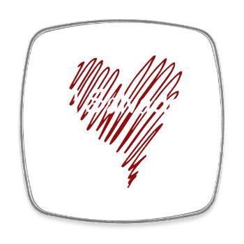 I love El Salvador, heart El Salvador - Square fridge magnet - white - Front