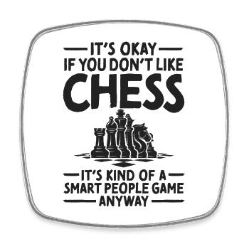 Schach Smart People Game Strategie Chess Spruch - Viereckiger Kühlschrankmagnet - Weiß - Vorne