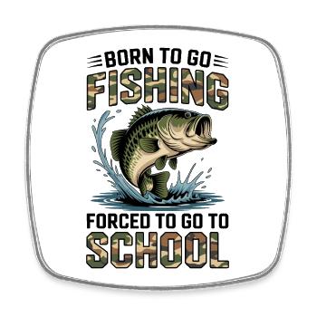 Fishing Angler Boy Fishing Fishing Saying Kids - Square fridge magnet - white - Front