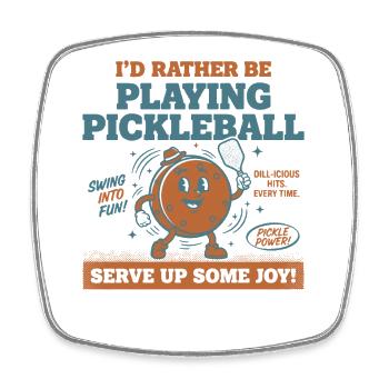 Pickleball-lustiger Spieler spielt Pickle Ball Love - Viereckiger Kühlschrankmagnet - Weiß - Vorne