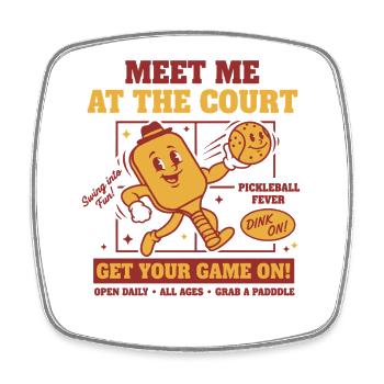 Joueur drôle de pickleball Rendez-vous au court Love - Magnet carré - blanc - Devant