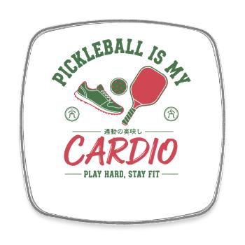 Le pickleball est mon cardio, joueur drôle, pickle ball - Magnet carré - blanc - Devant